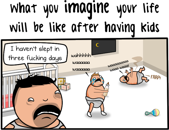 Oatmeal's tweet photo. I wrote this comic over a decade before having a kid. I was not wrong. https://t.co/fWMnPFRKwH