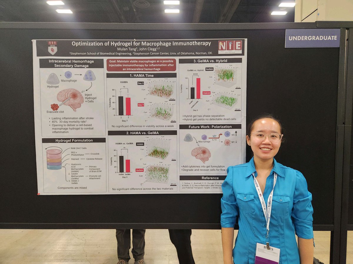 Mulan Tang, a senior undergraduate in our lab, presented an excellent <a href="/BMESociety/">Biomedical Engineering Society</a> poster! Mulan is our <a href="/sbme_ou/">OU SBME</a> BMES student chapter president, and organized the BMES conference trip for 12(!!!) OU undergraduates <a href="/OUResearch/">University of Oklahoma Research</a>! Mulan is interested in MD/PhD programs for Fall 2024!