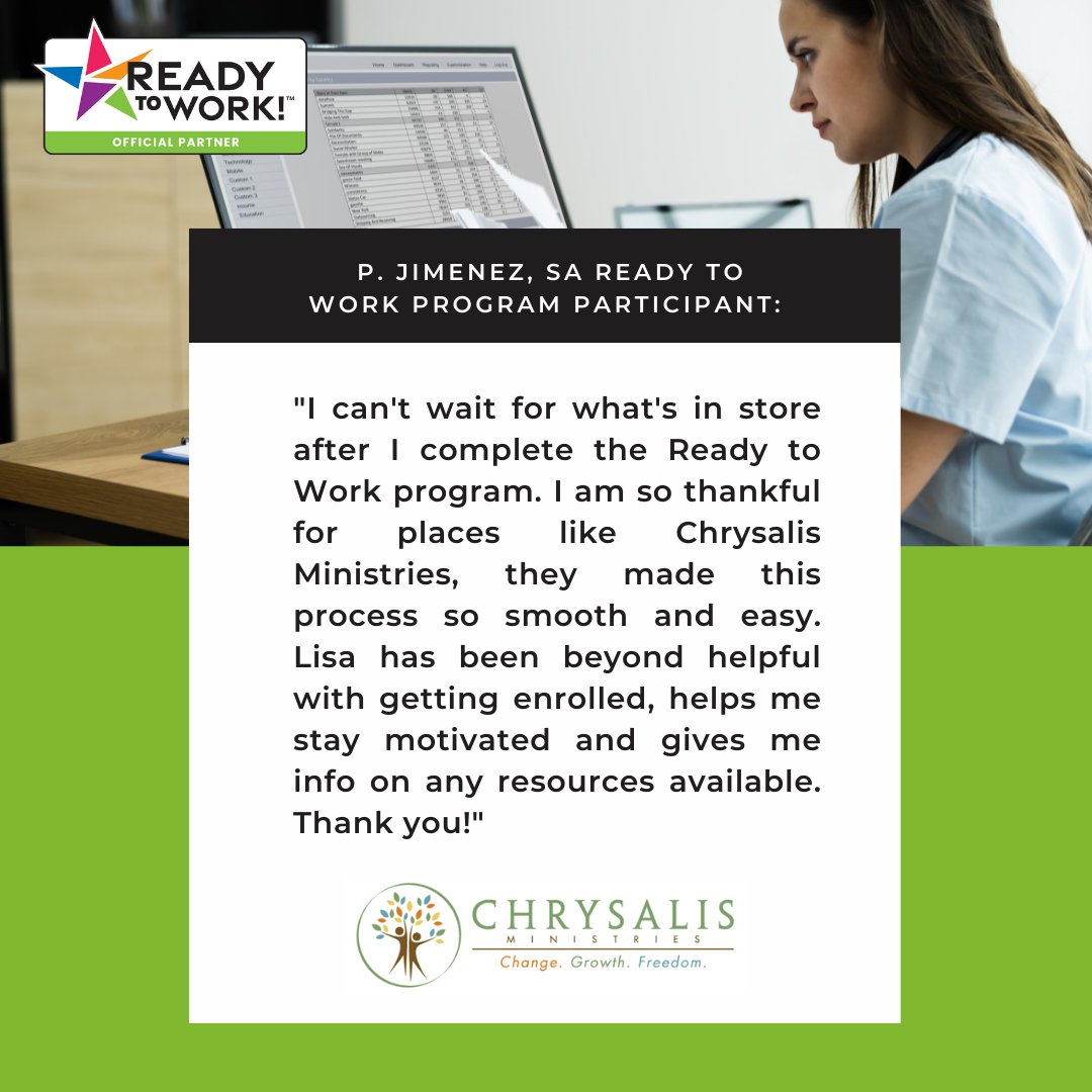 ChrysMin's tweet photo. Interested in job training or furthering your education but unsure where to start? Call us at (210) 299-4540 to find out if you're eligible for the SA Ready to Work program! #jobtraining #sareadytowork #reentry #saworkforce https://t.co/DzNvluFw0x