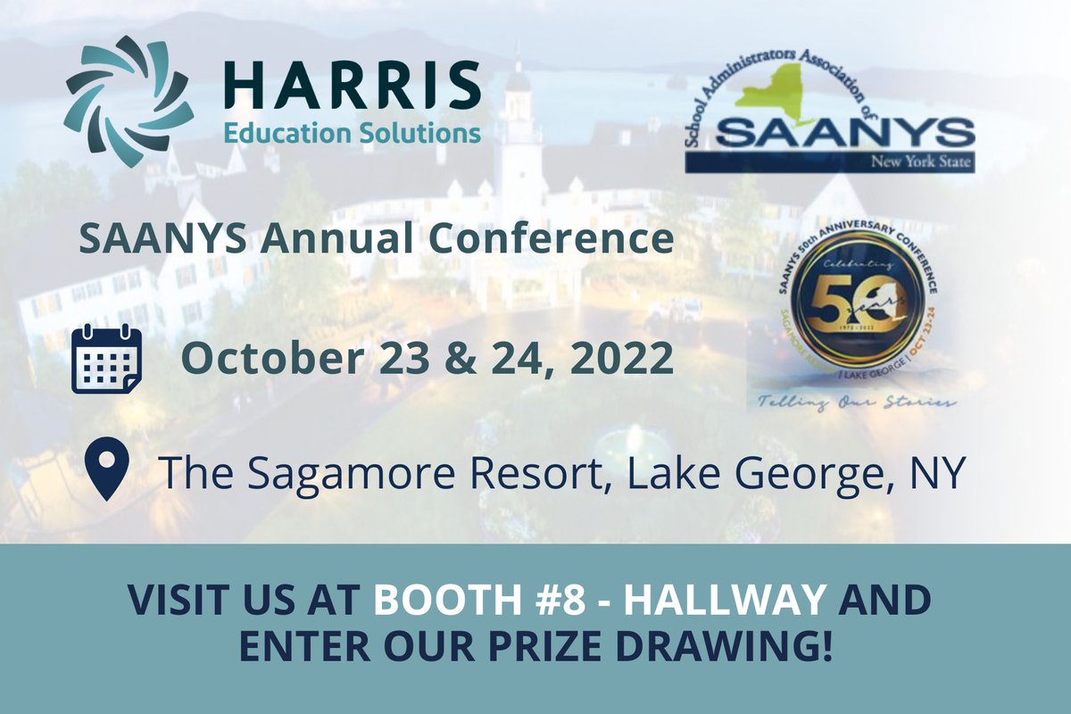 HarrisEduSol's tweet photo. Stop and see us at  the SAANYS Annual Conference! #saanys50 https://t.co/fAfDvjuFnZ