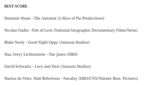pnwfilmscoring's tweet photo. Program creator/director Hummie Mann has been nominated for Best Score for the 7th Annual #CriticsChoice Documentary Awards for the #documentary feature The Automat.
#PNWFS #Masters #filmscores #filmcomposers #documentaries #filmmusic #gradschool #criticschoiceawards #musiclife https://t.co/8DHbHDGjb6