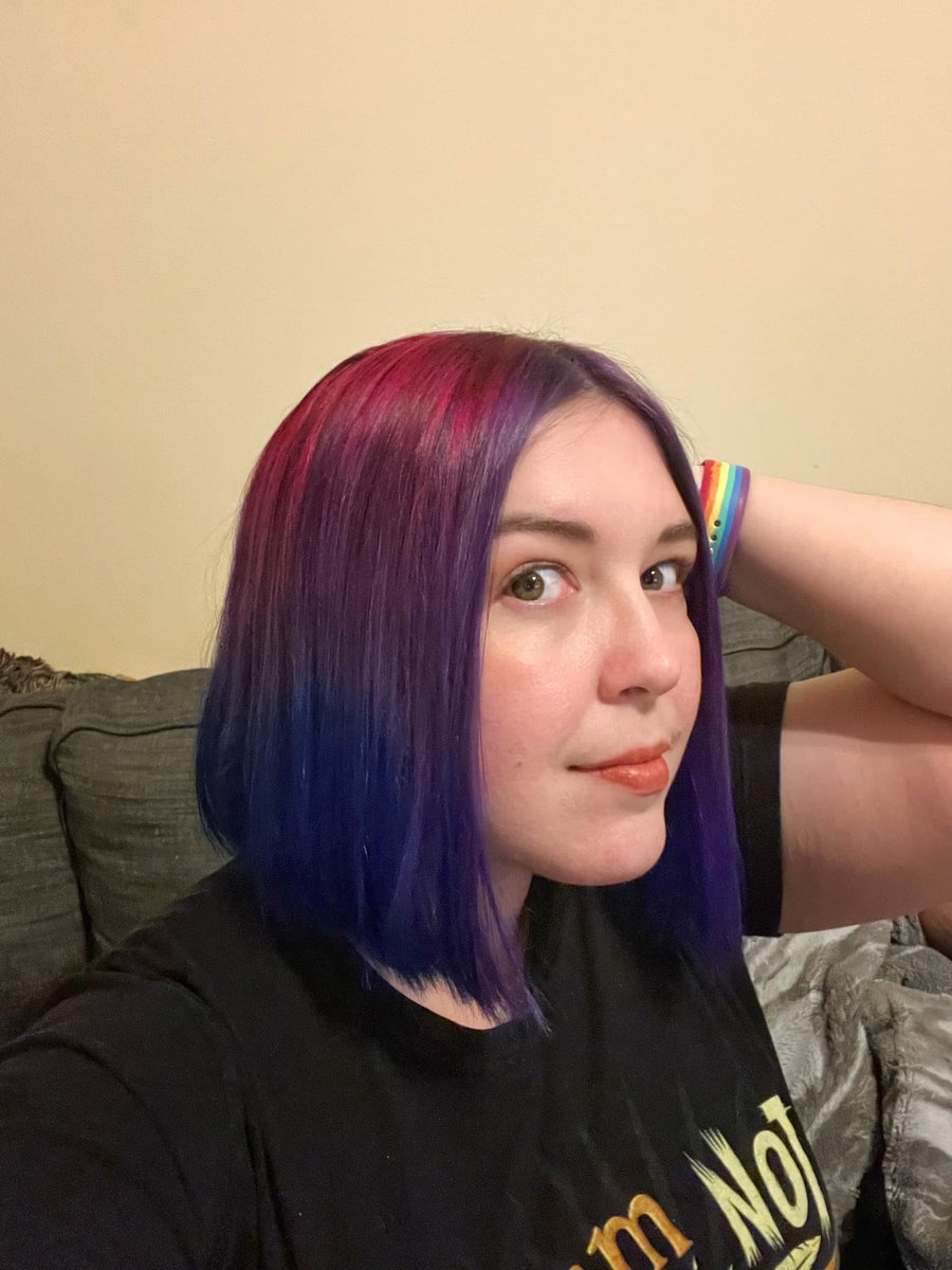 KitCitrine's tweet photo. Just heard that @ultabeauty is getting attacked by TERFs for supporting trans women. Personally I've never been happier to spend my money there. In fact, I just got this amazing bi pride hair at one of your salons. Thank you for your efforts at making beauty inclusive. 🏳️‍🌈 https://t.co/zw7vRKyRAt