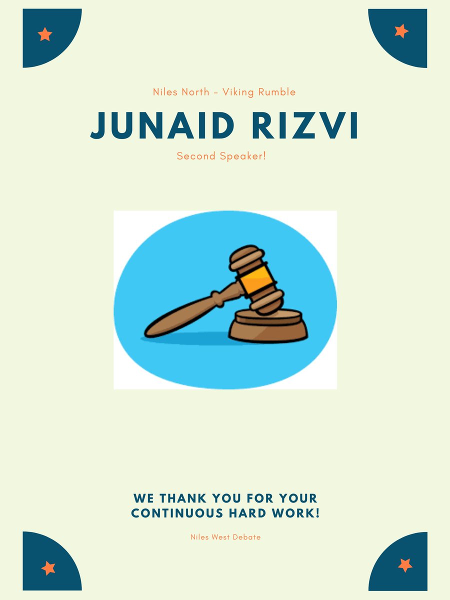 NilesWestDebate's tweet image. Congrats to the Niles West novices on their speaker awards. The team of Rizvi-Gonzalez also went 2-0 for the tournament.