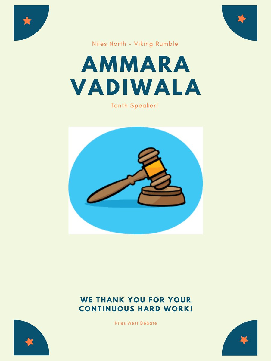 NilesWestDebate's tweet image. Congrats to the Niles West novices on their speaker awards. The team of Rizvi-Gonzalez also went 2-0 for the tournament.