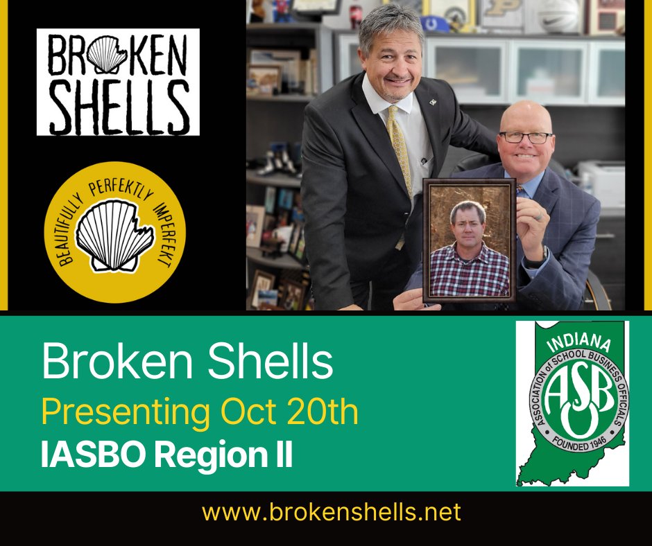 Broken Shells is on the road again this week, talking to Superintendents and CFO's at IASBO Region II. #PerfektlyImperfekt #WhysandWhyNots #indianaiasbo @ASBOIntl @janenherndon @IceMillerLLP @BakerTillyUS @gardnerbarry8 @FesslerKeith