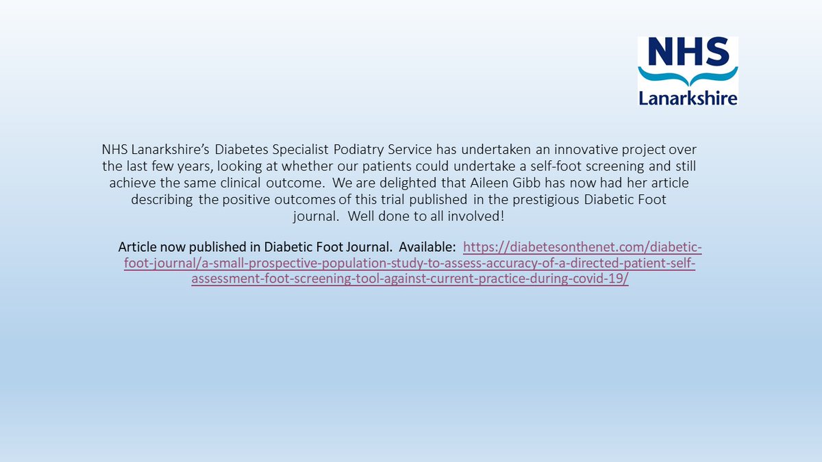 DiabetesNHSL's tweet photo. Diabetic Foot Study Article - available: 
https://t.co/oP4goCOmo0 https://t.co/zwujwVOmTU