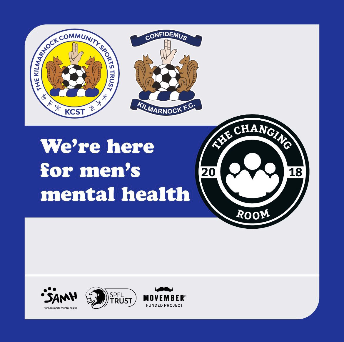 🗣️ "The Changing Room completely transformed my life, and it all started with that conversation about mental health."

Join: kilmarnockfc.co.uk/community/cham… ✍️

From next Monday, we will open the stadium as a safe space for men to chat openly about their mental health each week.