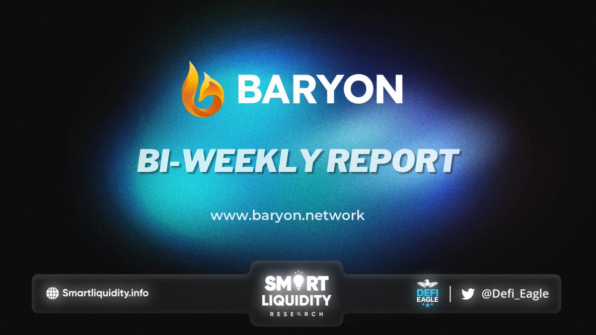 🔑 @BaryonNetwork introduced Bi-Weekly Report for Week 40 & 41 - 2022. 🔑Highlights: 🔸#BaryonNetwork is now LIVE on @MagicSquareio 🔸CUSD/BUSD Trading competition 🔸#Baryon Stake House #1 🔽 INFO blog.baryon.network/bi-weekly-repo…