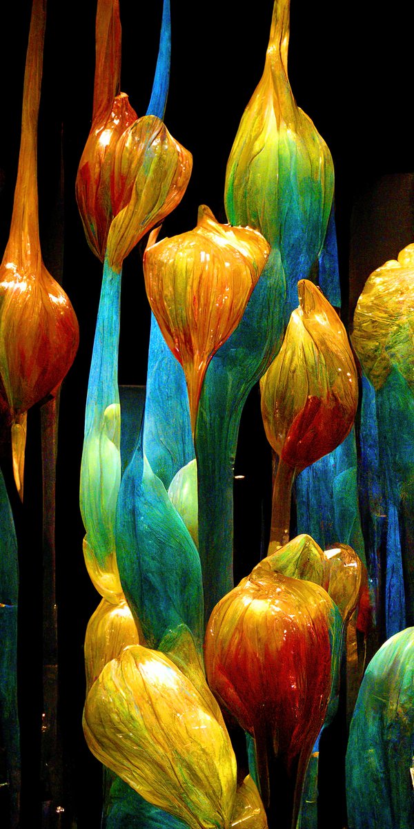 artaicademy's tweet photo. Glass art, inspired by Dale Chihuly

#chihuly #chihulyglass #glassforest #tulips #bouquet #tulipani #glasssculpture #midjourney #midjourneyartwork #aiart #aiartcommunity https://t.co/VFnt2TVYRX