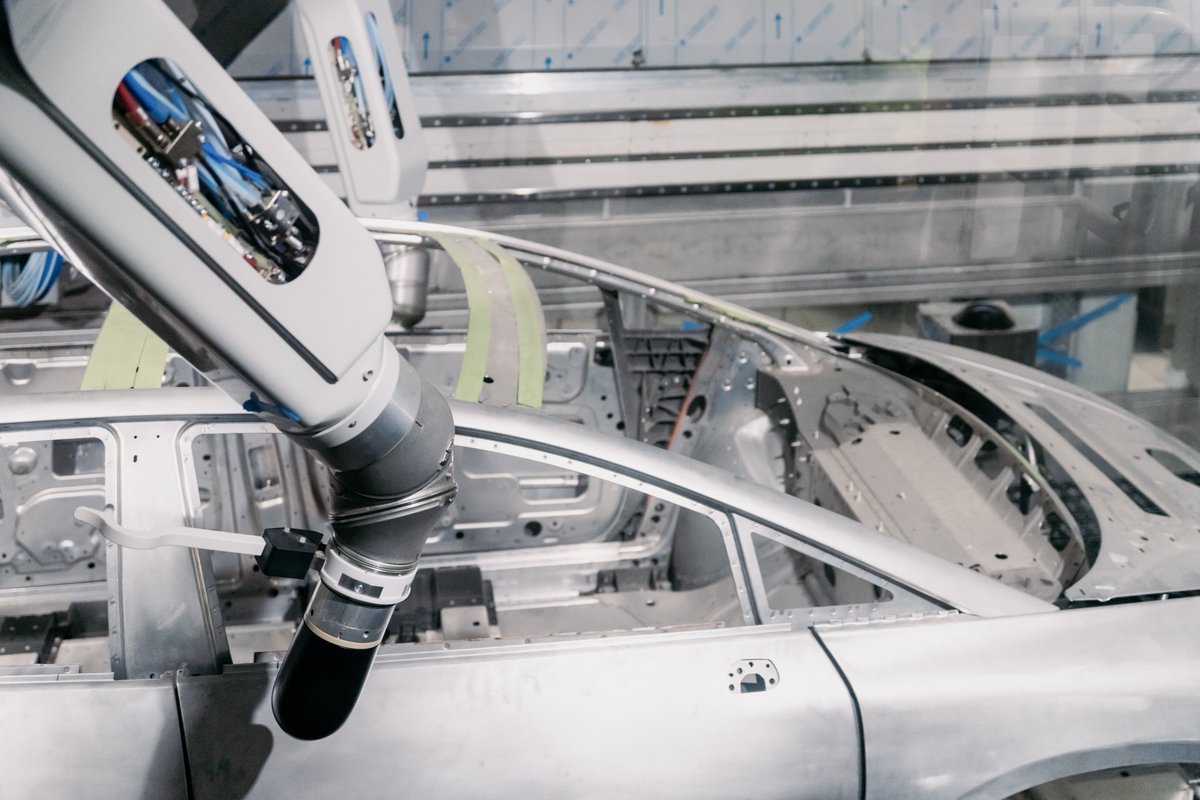 FaradayFuture's tweet photo. With the majority of the production equipment installed in the FF ieFactory California, we’ve started production trials in our state-of-the-art paint shop. Stay tuned for more updates to come as we make continued progress on the FF 91 program. #FaradayFuture #FF91 $FFIE https://t.co/plC7O9LTZN