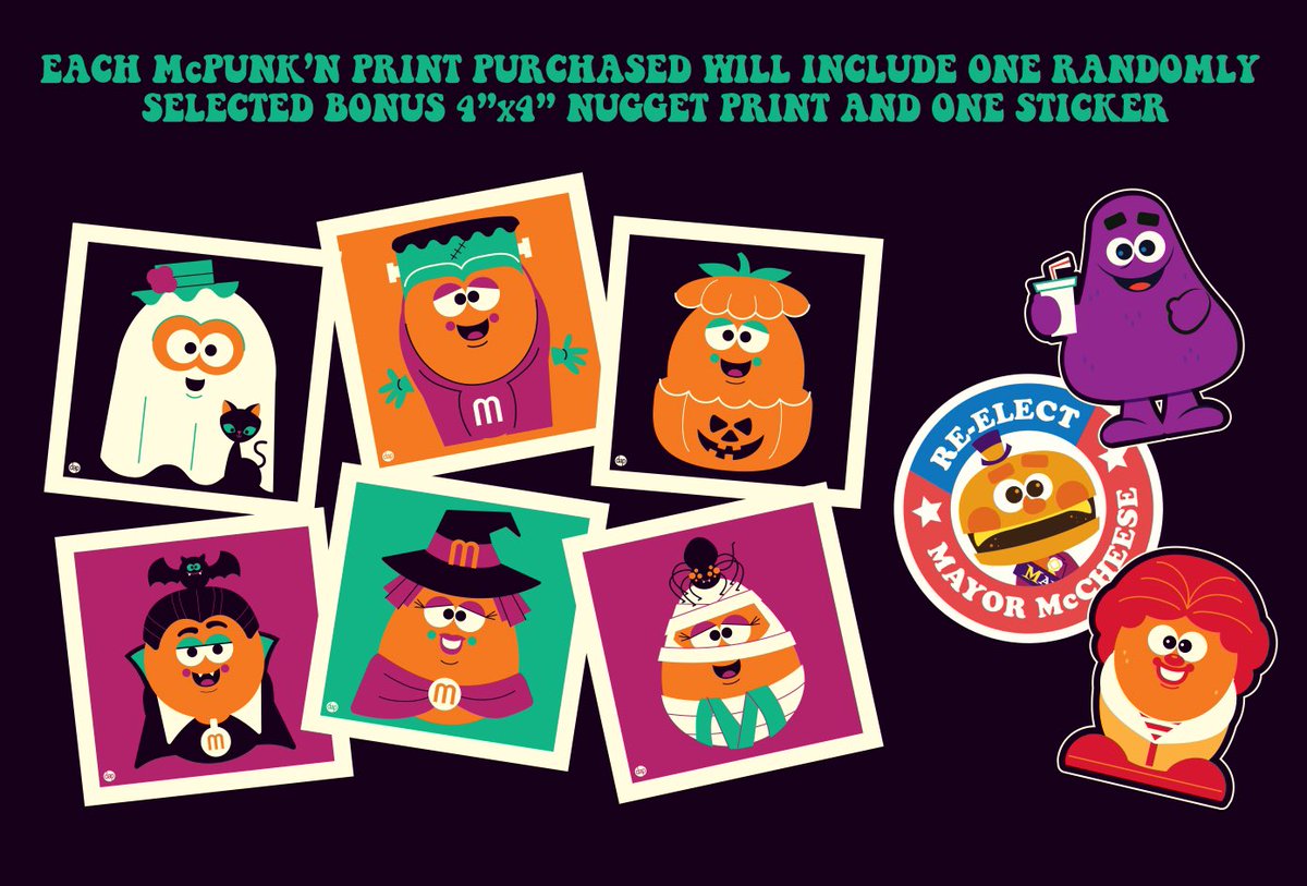 On sale tomorrow 10/18 at 12pm ET, timed edition presale of my McPunkn print! montygogsartorama.bigcartel.com/product/mcpunk…