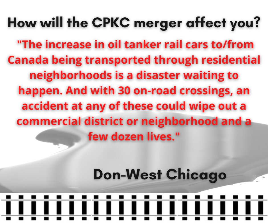 stopcpkc's tweet photo. The Coalition to Stop CPKC is requesting that the Surface Transportation Board conducts a supplemental Environmental Impact Study to address potential dangers to our communities from the merger as proposed. Learn more at https://t.co/LUs0RxNeH3
#StopCPKC https://t.co/iDxakIyddF
