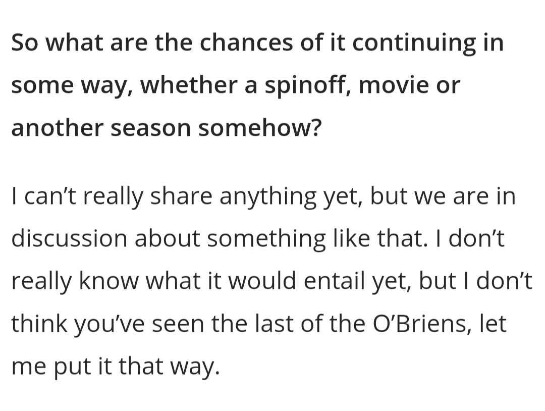 Fingers crossed #Chessies!!🙏🙏

<a href="/hallmarkchannel/">Hallmark Channel</a> We're still here for the O'Briens! They have more stories to tell! Please #MoreObriens! At least a #ChesapeakeChristmas movie!

<a href="/SCHeartHome/">SCHeartHome</a> <a href="/DPaulsonProds/">Dan Paulson Prods</a> #ChesapeakeShores