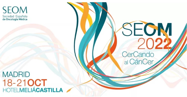 _SEOM's tweet photo. ‼️ Así será #SEOM22, la cita anual de la Oncología Médica en España, que vuelve a ser presencial y se celebra del 18 al 21 de octubre en el 🏨 Meliá Castilla de Madrid bajo el lema CerCando al CánCer. ¿Quieres conocer todas las claves? Abrimos 🧶

▶️ https://t.co/Nr3N86XEmn https://t.co/8yG6wSk6WN