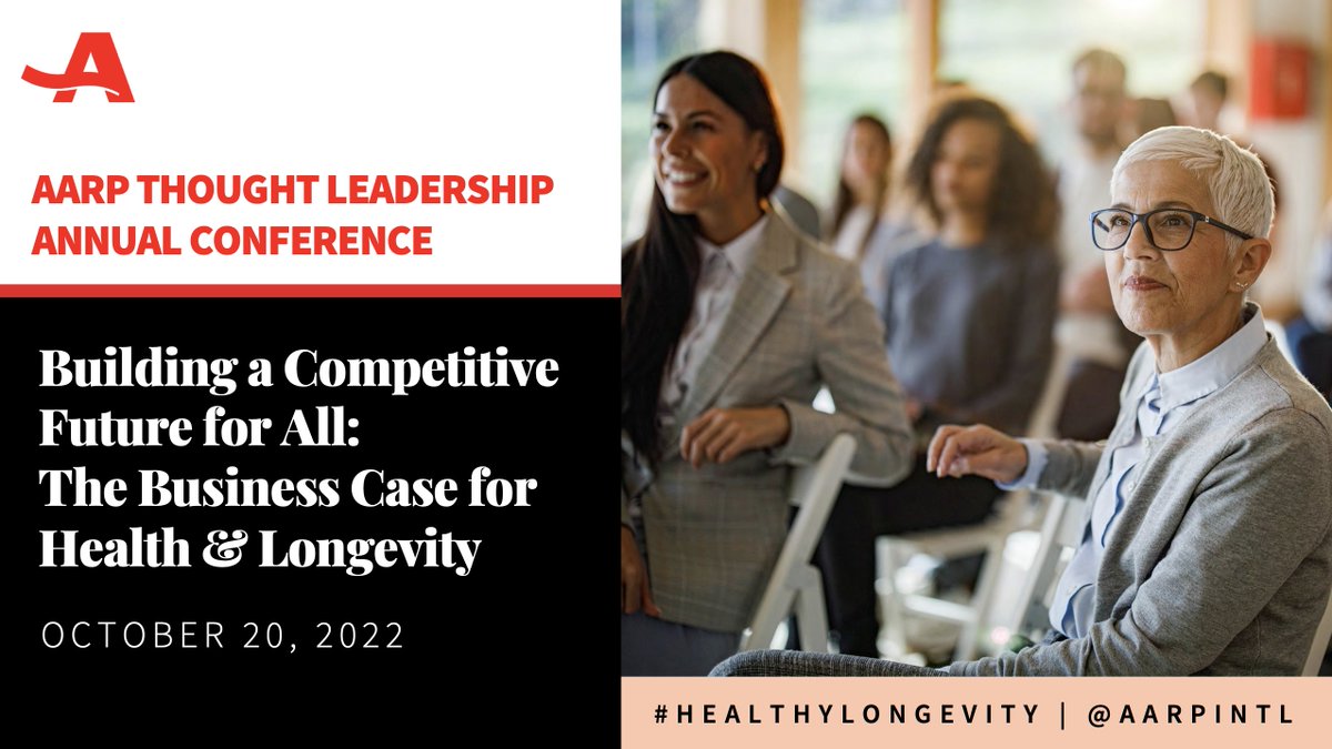 People living longer, healthier lives is key to building robust economies and vibrant workplaces. Join us virtually on Oct. 20 for the <a href="/AARP/">AARP</a> Thought Leadership Annual Conference to hear from industry experts about the business case for #healthylongevity: spr.ly/6011MYuhP