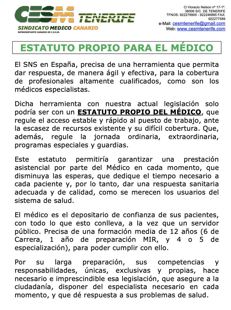 #CESMTenerife #EstatutoMarcoYa