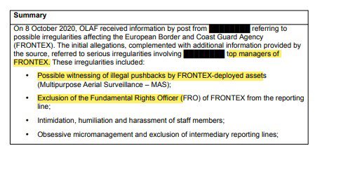 Tonight, EP debates @Frontex & pushbacks Olaf, the EU watchdog, found that Frontex covered up pushbacks from Greece to Turkey. The report uncovers months of lies from #Frontex! This needs to have strong consequences! No EU agency should be complicit in rights violations 👇🏽