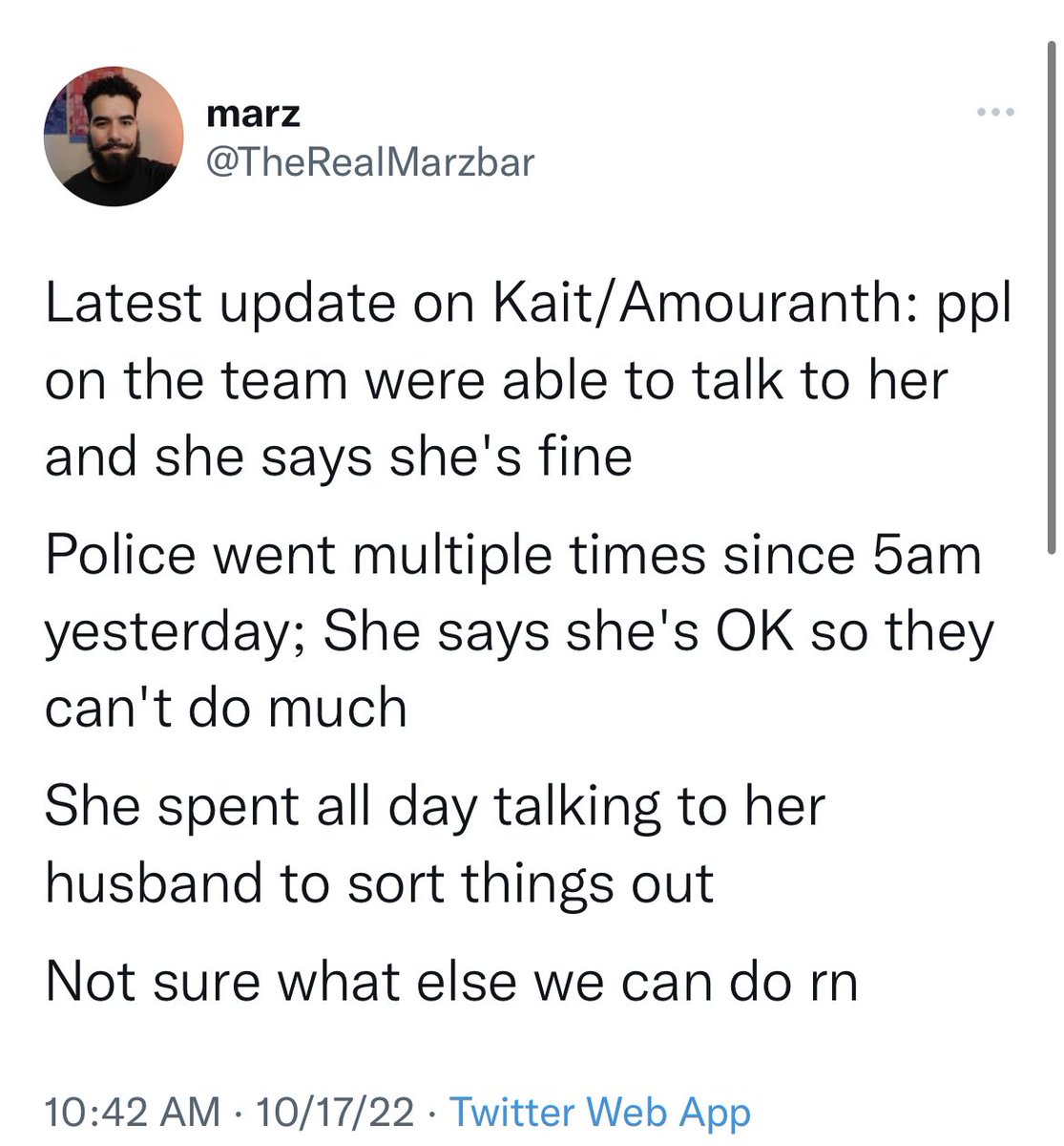 imgamehunter's tweet photo. Amouranth has been reported to be safe by people on her team, with multiple police visits saying she has confirmed being ok. https://t.co/OO2pt3gO4m