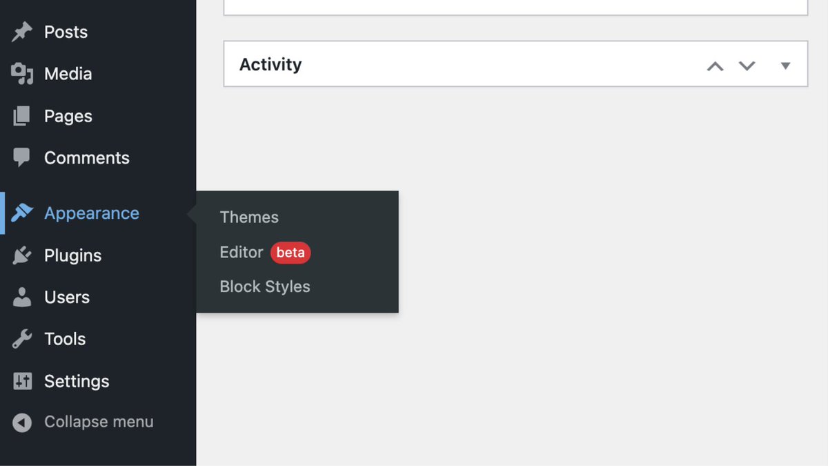 blockstyleswp's tweet photo. Are there any menus that have been removed/hidden from #WordPress core you wish to see?
Is there anything you find too complicated to find you want a direct link to? https://t.co/fcs0V7wBD4