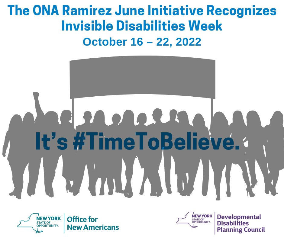 NYSNewAmericans's tweet photo. October 16-22 is Invisible Disabilities Week. #IDW raises awareness for people with disabilities that cannot be seen by others. It’s #TimeToBelieve

Learn more: https://t.co/qaG1wTZvcC https://t.co/CW9KJ3KT9F
