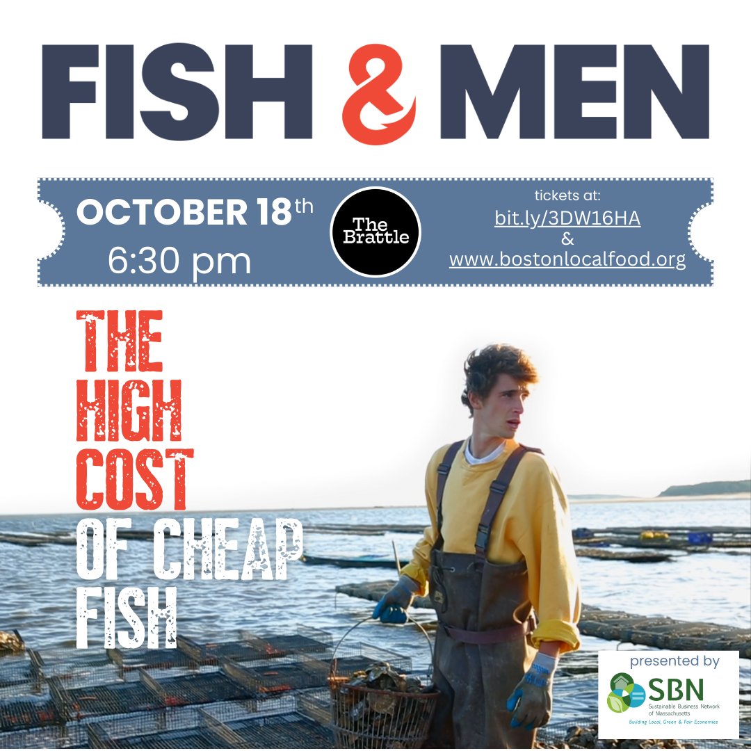 SBNMass's tweet image. Join SBN and @BrattleTheatre at 6:30 pm for TOMORROW NIGHT’S screening of @FishnMen, the award-winning documentary. 

🌊Learn about the high cost of cheap fish. Ask yourself, “Do you know where your seafood is from?” 

Reserve your tickets NOW: bit.ly/3DW16HA