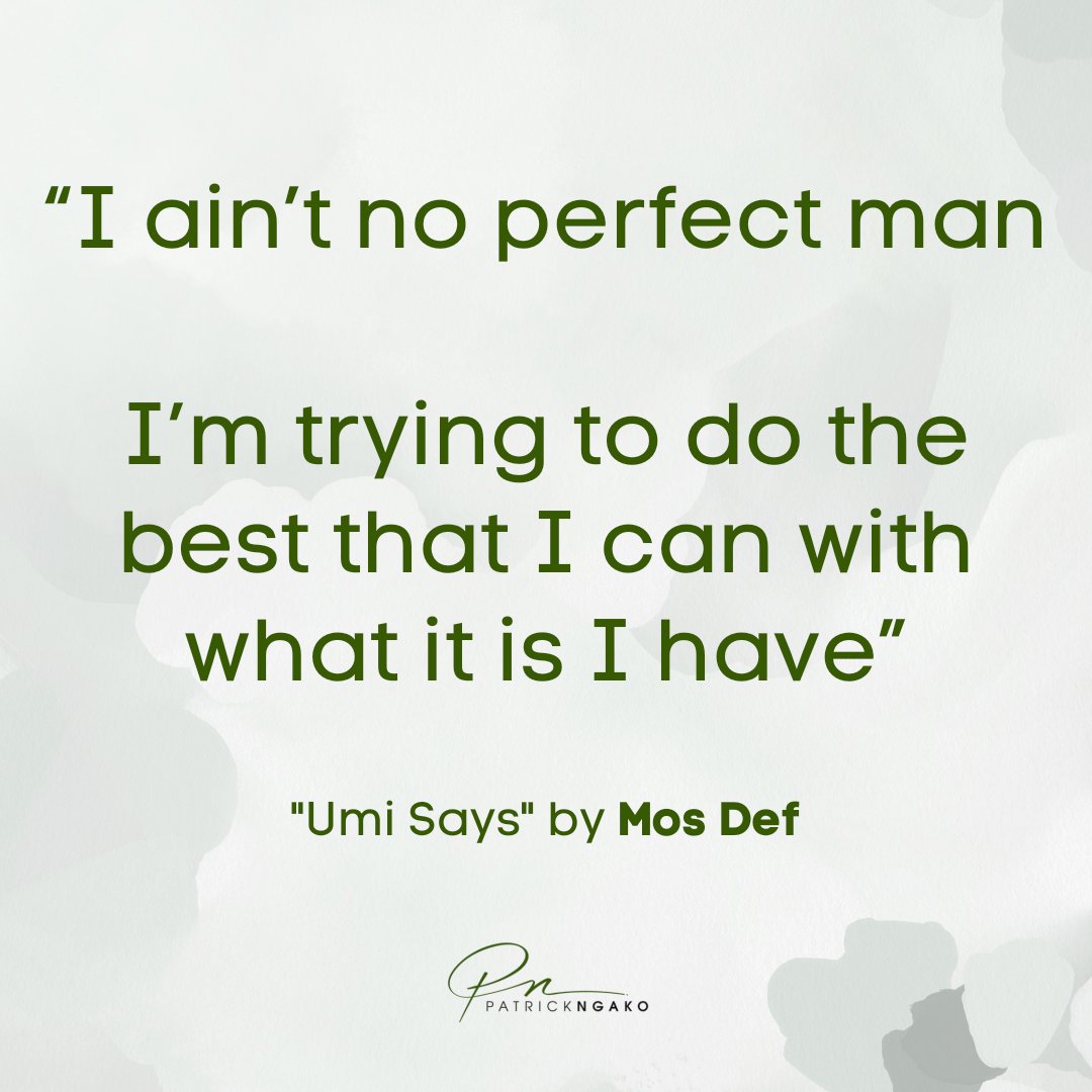 patrickdngako's tweet photo. Music rhyme of the day from the one and only Mos Def! aka Yasiin Bey
#lyrics  #song  #lyricist  #bands  #songs  #lyric  #musicquotes  #songwriter #hiphop #rnb #rap https://t.co/YkN2gTzUR7