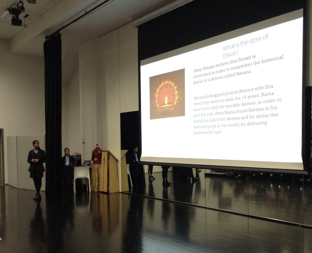 abblanchschool's tweet photo. The Festival of Lights will be upon us soon with the celebration of Diwali 
A huge thank you to 
Vaikainila in year 10 and Sonia, year 8 
For sharing their celebration in assembly this week
We wish all our members of the Hindu , Sikh and Jain community a Happy Diwali #community https://t.co/62r5so7cFY
