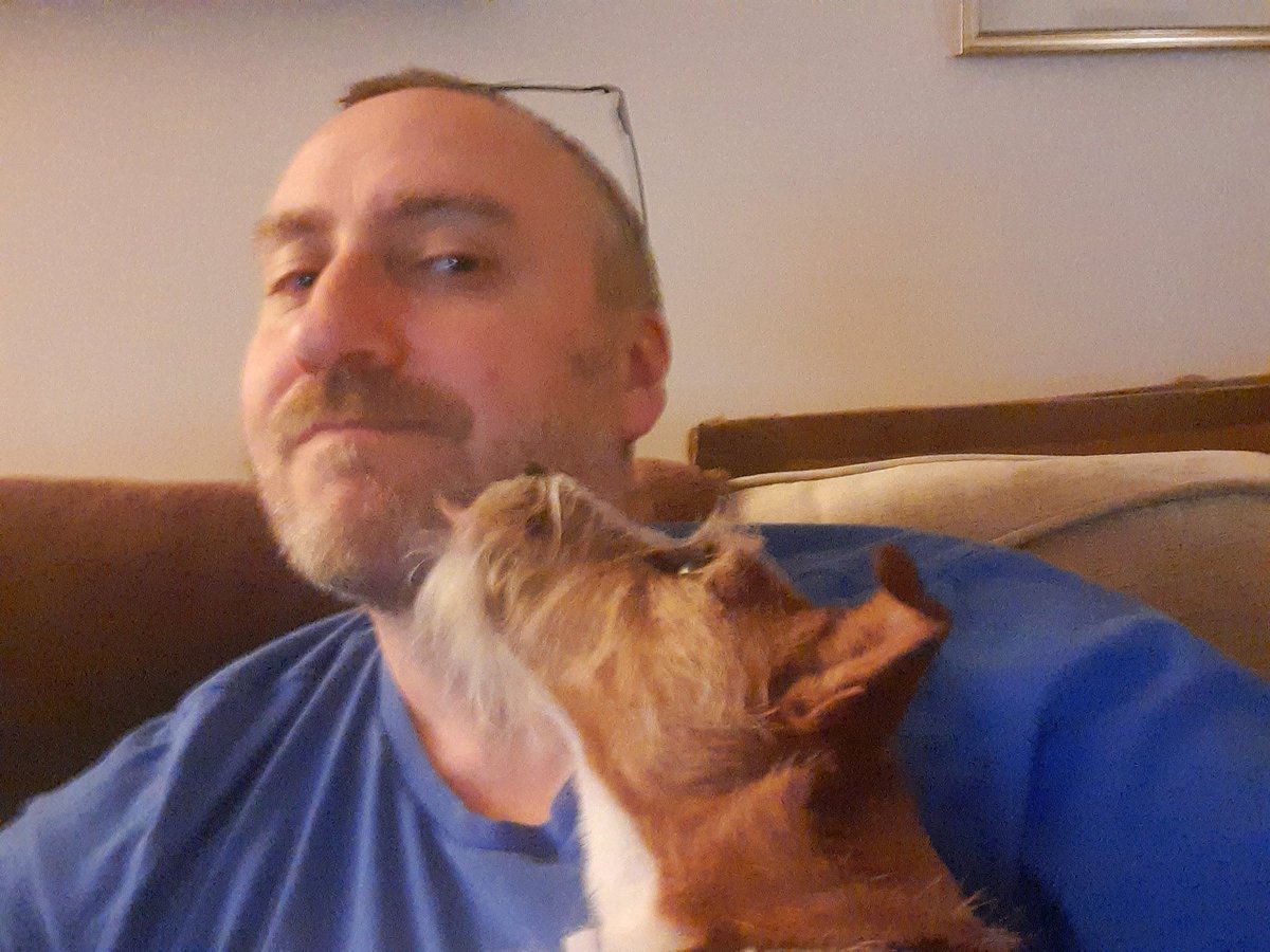 FWO_CSI's tweet photo. Long day at work today. Work mobile off and in another room.... and.... relax....  Sofa, TV, minging dog kisses! 
#Wellbeing 
#leadership
#leastsomeonelovesme! 
#norjack https://t.co/6fbjSz3ZrK