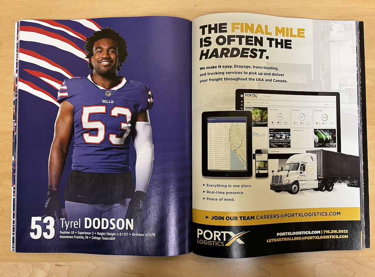 PortXLogistics's tweet photo. We're thrilled to be included in this year's @BuffaloBills yearbook!
We have some massive Bills fans here at the X, so everyone is super excited about this opportunity. ๐๐คโค๏ธ
______
#Bills #BuffaloBills #Buffalo #NFL #BillsYearbook #SupplyChain #Trucking #Drayage #Transloads https://t.co/0E3vLaJfX6
