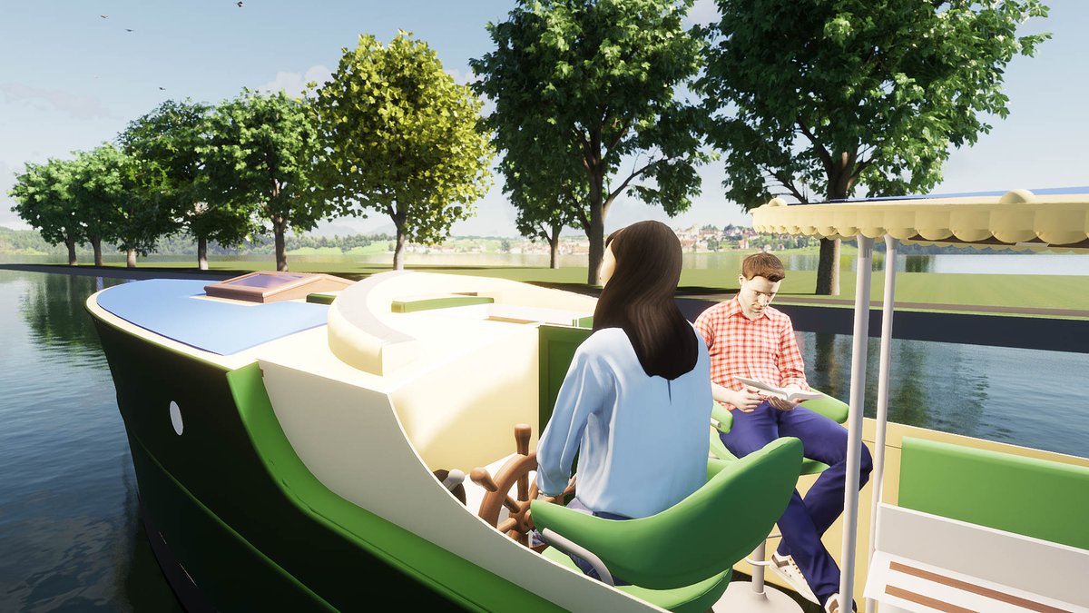 beaconparkboats's tweet photo. Tomorrow, Robin will take to the water for the first time. She'll be our first completely all-electric cruiser, packed with the latest eco-technology. She'll look every bit as beautiful as this on the canal. #boatdesign #cruising #breconbeacons #ecoboat #electricboat https://t.co/oG8uC9rwEy