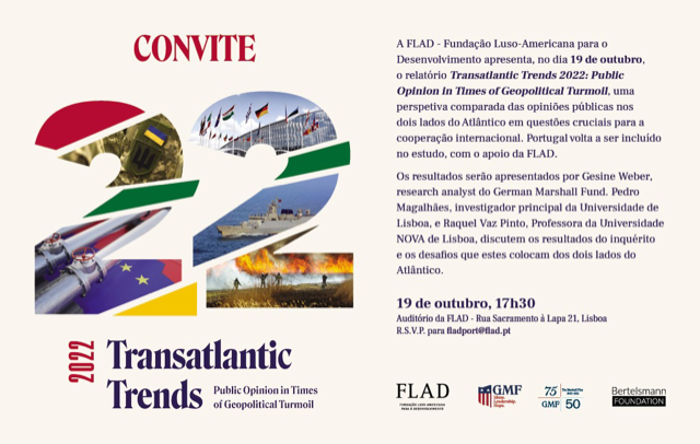 PCMagalhaes's tweet photo. Na próxima 4ª feira, dia 19, às 17.30, será a apresentação do projecto Transatlantic Trends, ao qual Portugal em boa hora regressou. Eu e a @RaquelVazPinto1 vamos lá estar para comentar. Apareçam. Há alguns resultados surpreendentes. https://t.co/YcJUvnmRs7