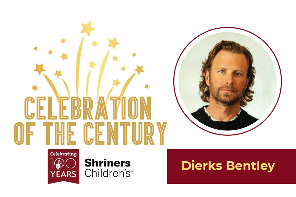 shrinershosp's tweet photo. Be a part of the Celebration of the Century, a fundraising gala for Shriners Children's that includes a performance by singer-songwriter @DierksBentley. Join us at Minute Maid Park in Houston on Nov 12, 2022, or from anywhere with the Livestream ticket! https://t.co/FLxWZdhizv https://t.co/2GSHKaW5E1