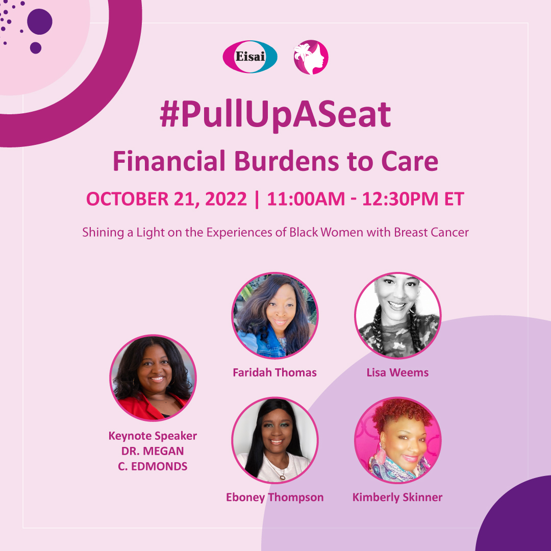Join us on Friday at 11am EST as we continue the conversation on Financial Burdens to Care with our amazing panel of patient experts and keynote speaker, Dr. Megan Edmonds. 👏🏽🌸
#BCAM 
Register through the link below! 
us02web.zoom.us/meeting/regist…