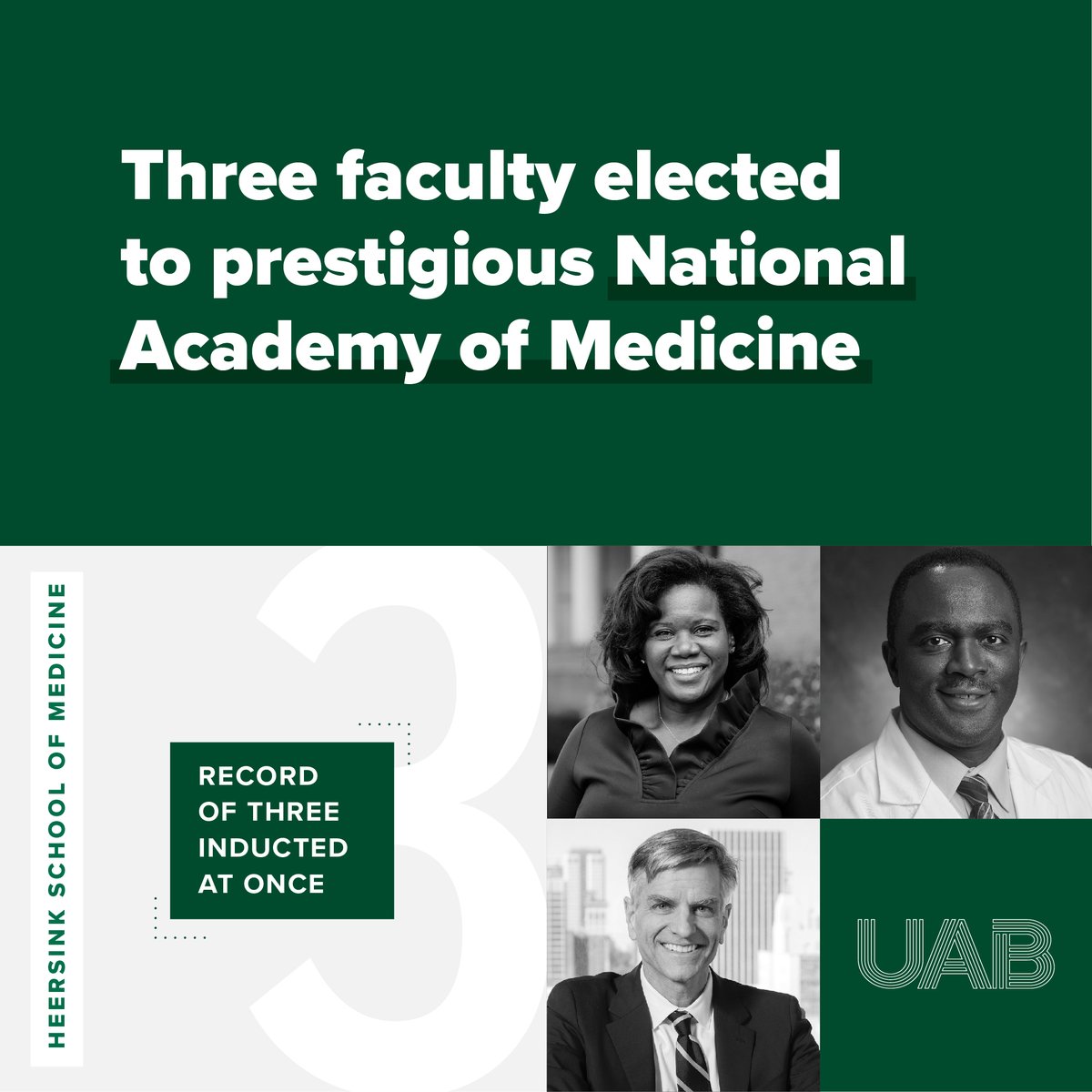 Today, 3 faculty were inducted to @theNAMedicine joining 12 other current or past faculty from UAB It is the first time in UAB’s history three have been inducted in the same year @atitapatterns @CarmelleElieMD Read the full release: uab.edu/news/people/it…