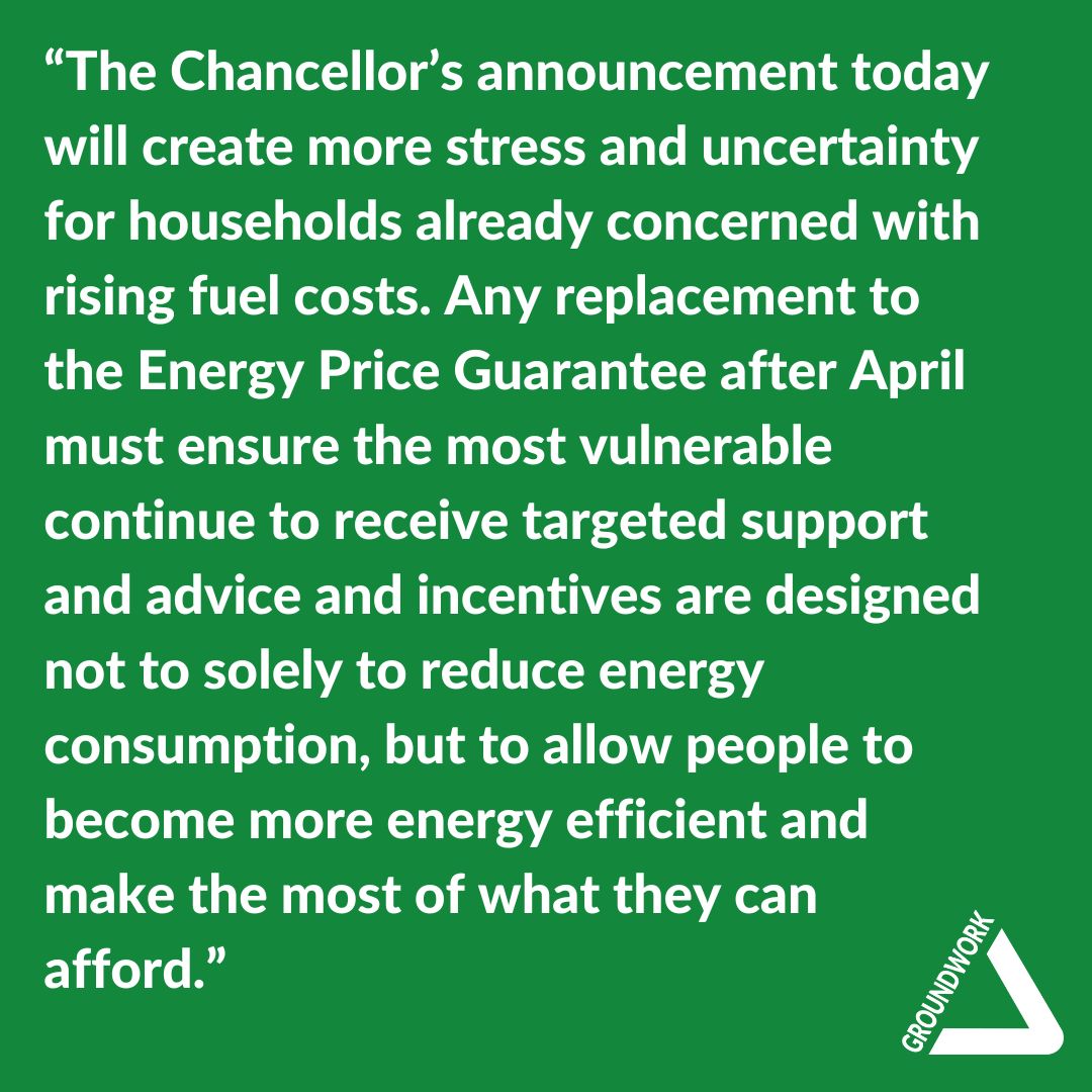 The chancellors announcement today will create more stress and uncertainty for households already concerned with rising fuel costs...