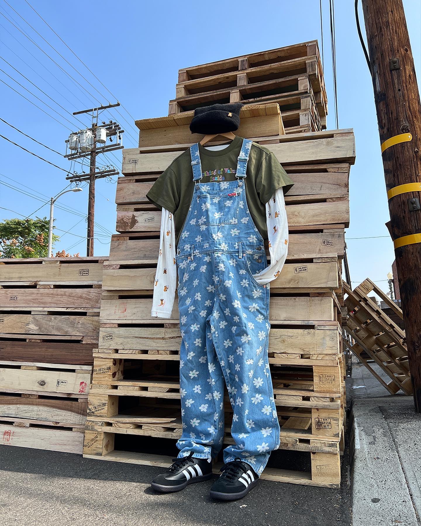 Teddy Fresh on X: Flower Denim Overalls on our site now