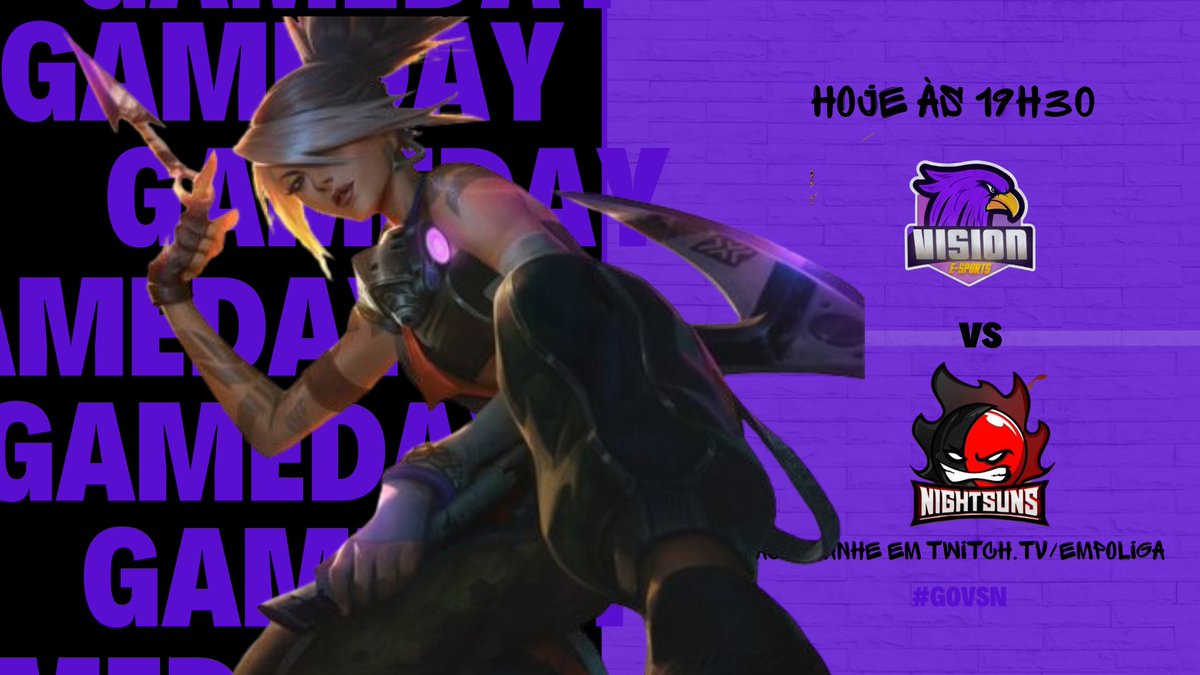 salvadorravens's tweet photo. [LoL]

Hoje é dia de matar aquela saudade da nossa lineup purple hein? 

Enfrentaremos a @Nightsuns_ pelos playoffs da @empoligaoficial às 19:00 🔥

Transmissão: https://t.co/a3kx0LAsGJ https://t.co/uJ7wZFrJM7