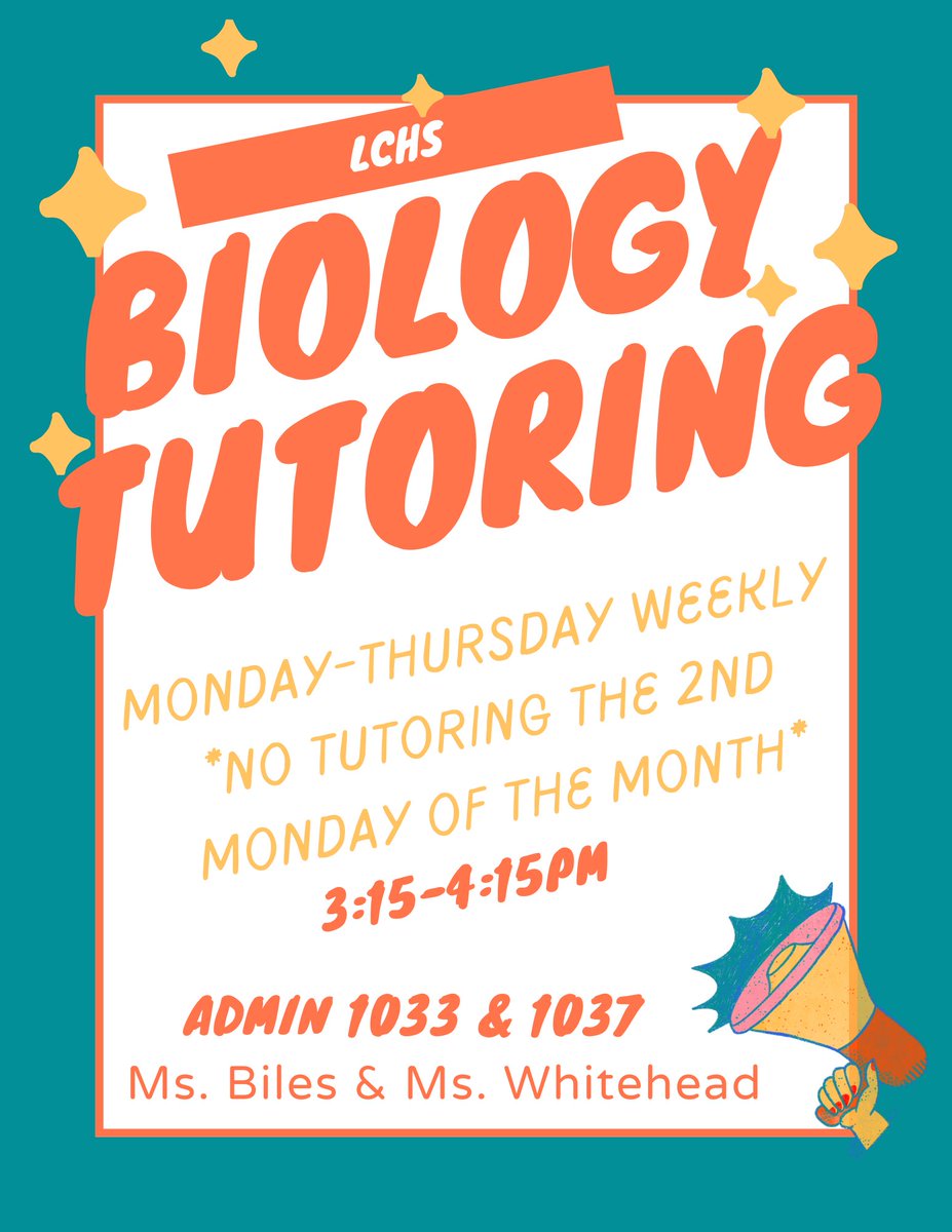 Math 1, Math 3 &amp; biology students may stay after school for extra assistance on already covered material &amp; prepare for NC Checkins the End of Course exams. Mon-Thur (except the 1st &amp; 2nd Mon each month) beginning Oct 24! *Transportation is not provided. See teacher for more info.