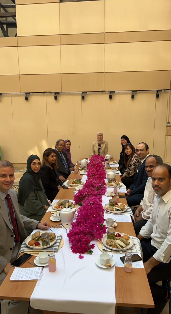 Mouzughi's tweet photo. Taking some time to catch up with #RUW colleagues over breakfast … connecting on a personal level makes all the difference. A wonderful way to start the day & special thanks to our HR Dept for their flair, creativity & event Mgt skills! https://t.co/NzFv93hAJm