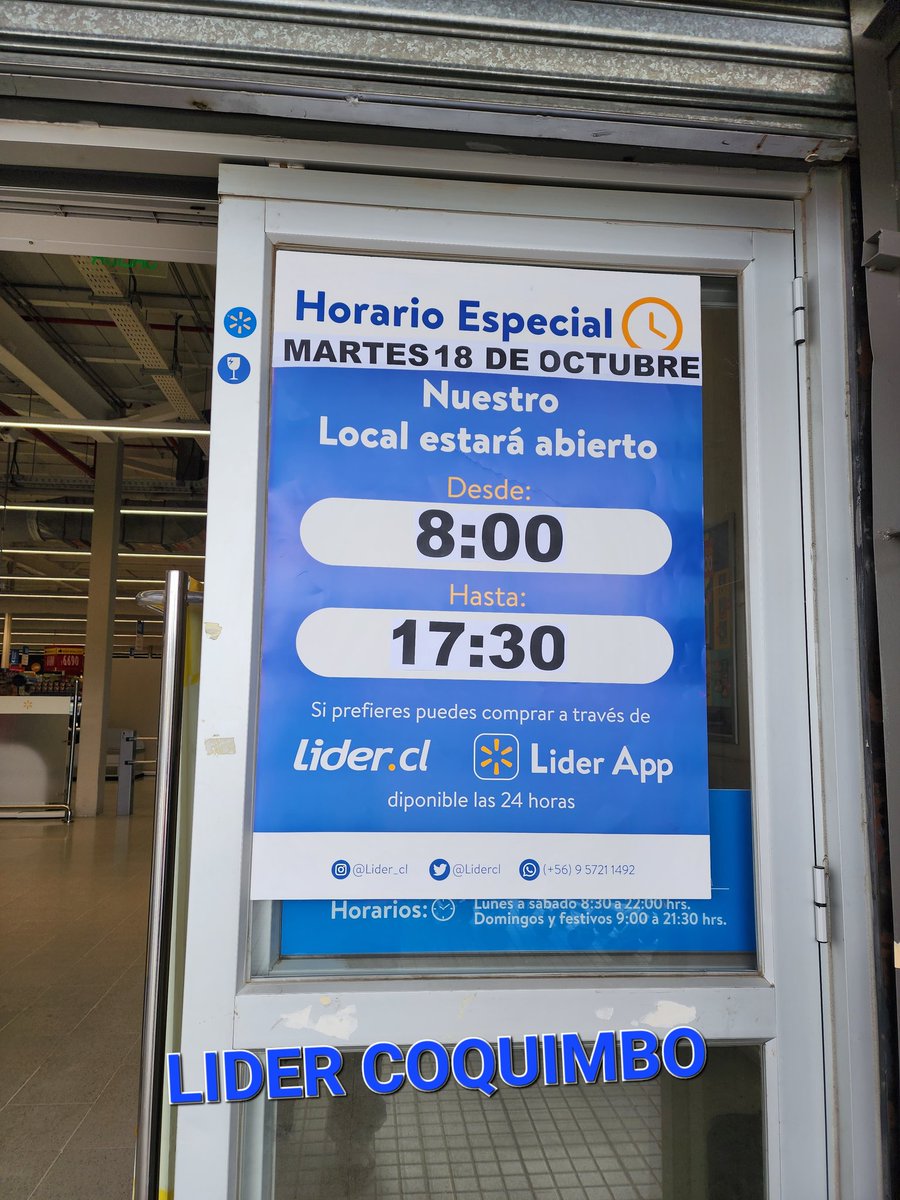 ximones7's tweet photo. En Lider #Coquimbo mañana martes #18Octubre https://t.co/8XZ6uPqxql