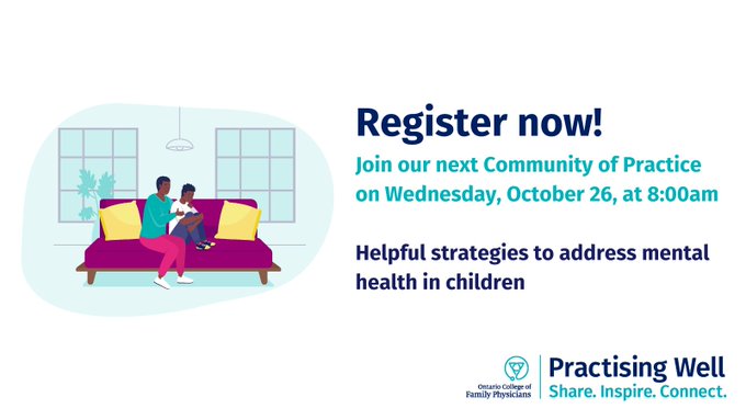 javedalloo's tweet photo. #Mentalhealth issues for #children often don't come with that clear label during #primarycare visits, but three family doctors share effective strategies to help kids get the care they need.
Join us for #PractisingWell Oct 26 @ 8am
https://t.co/EvrbGaoq0h
#MedEd @OntarioCollege https://t.co/IHceKvJeG3