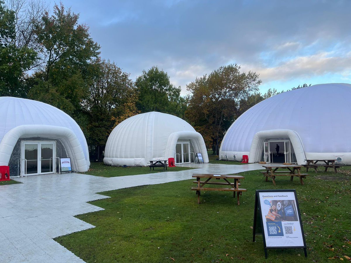 Evolutiondome's tweet photo. Last week we had the pleasure of working with the @AnglianWater team again. One welcome hub and 6 break outs supplied, complete with flooring, carpet, glass doors and fire points 👌#EventStructures #Events #Conference #Breakouts #InflatableStructures #InflatableDome https://t.co/8eK4ucZoBN