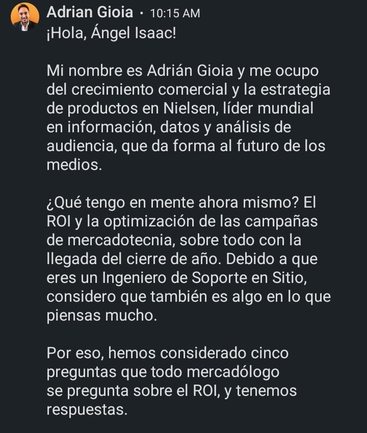 engell25's tweet photo. Señores de @nielsen la campaña que están haciendo en LinkedIn con el perfil de Adrián Gioia no tiene ningún sentido, sobre todo hablando del Retorno de Inversión. ¿Por qué dirigir está información a alguien de soporte?
Dejen de tirar el dinero a la basura. https://t.co/wcqbueQ7sQ