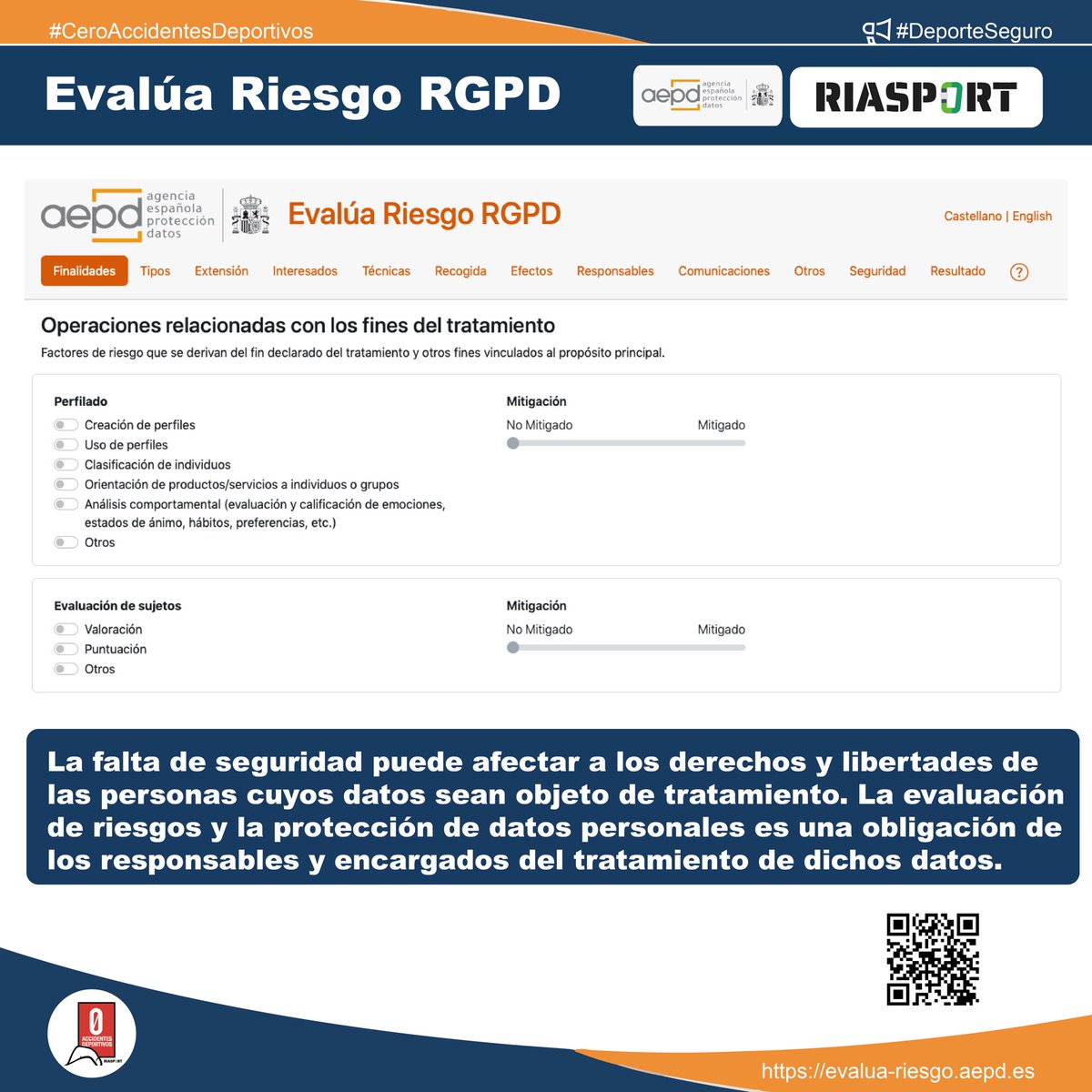 RIASPORTSD's tweet photo. La falta de #seguridad puede afectar a los derechos y libertades de las personas cuyos datos sean objeto de tratamiento. La evaluación de riesgos y la protección de datos personales es una obligación de los responsables y encargados del tratamiento de dichos datos. #RIASPORT https://t.co/aS73XBVONP