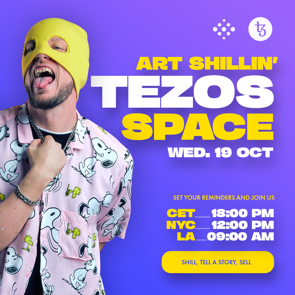 AmirMushich's tweet photo. #Tezos artists wanted!

🎙️This Wednesday I'll be hosting my very first Space

We'll be talking about your art
💰And then, I'll buy some of them 🥳

I love to support artists and I'll continue doing this

👇Set your reminders here 👇
https://t.co/m4E9CNhu6h

#tezoscommunity #XTZ https://t.co/MQtTFwGkXq