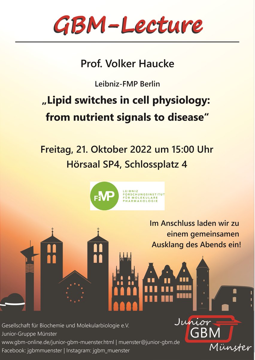 Update: unfortunately Prof. Sickmann won't be able to attend. Prof. Haucke's lecture will take place as planned. Will let you know, at what time we will be able to host Prof. Sickmann.