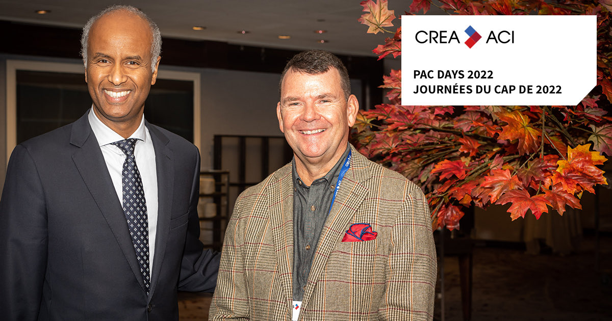 Collaboration is key to solving Canada’s housing challenges. Thanks to <a href="/HonAhmedHussen/">Ahmed Hussen</a>, Minister of Housing and Diversity and Inclusion for being with us at #CREAPAC22. #cdnpoli