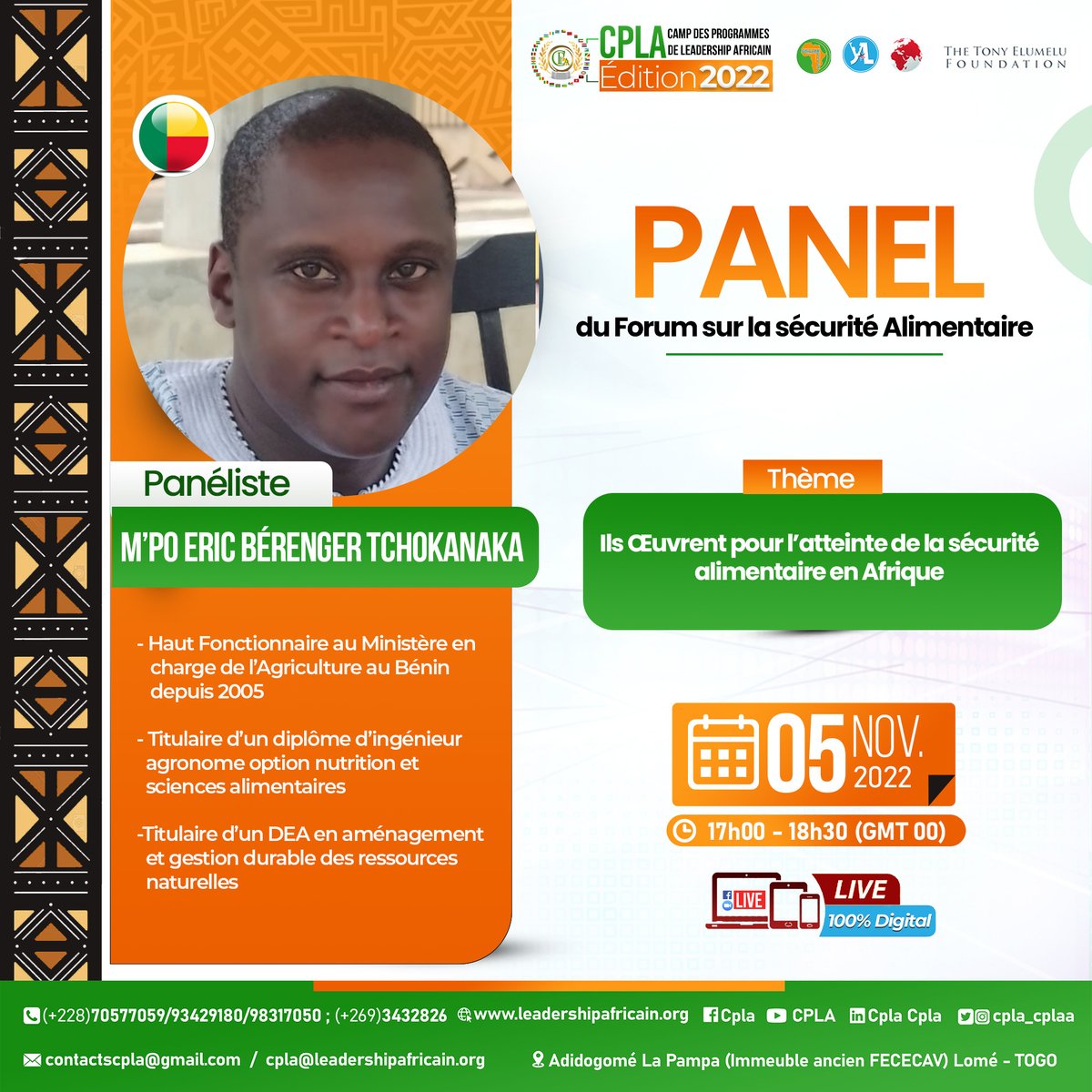 cpla_cplaa's tweet photo. 🇧🇯🇧🇯🇧🇯
𝐏𝐫𝐞́𝐬𝐞𝐧𝐭��𝐭𝐢𝐨𝐧 𝐝𝐞 𝐌𝐫. 𝐌’𝐏𝐨 𝐄𝐫𝐢𝐜 𝐁𝐞́𝐫𝐞𝐧𝐠𝐞𝐫 𝐓𝐂𝐇𝐎𝐊𝐀𝐍𝐀𝐊𝐀, 𝐏𝐚𝐧𝐞𝐥𝐢𝐬𝐭𝐞 𝐚𝐮 𝐏𝐚𝐧𝐞𝐥 𝐝𝐮 𝐅𝐨𝐫𝐮𝐦 𝐬𝐮𝐫 𝐥𝐚 𝐬𝐞́𝐜𝐮𝐫𝐢𝐭𝐞́ 𝐚𝐥𝐢𝐦𝐞𝐧𝐭𝐚𝐢𝐫𝐞 𝐂𝐏𝐋𝐀 𝟐𝟎𝟐𝟐 

  ⬇️⬇️⬇️
https://t.co/EgkkV4dXVa https://t.co/SBxqu5Sc1Y