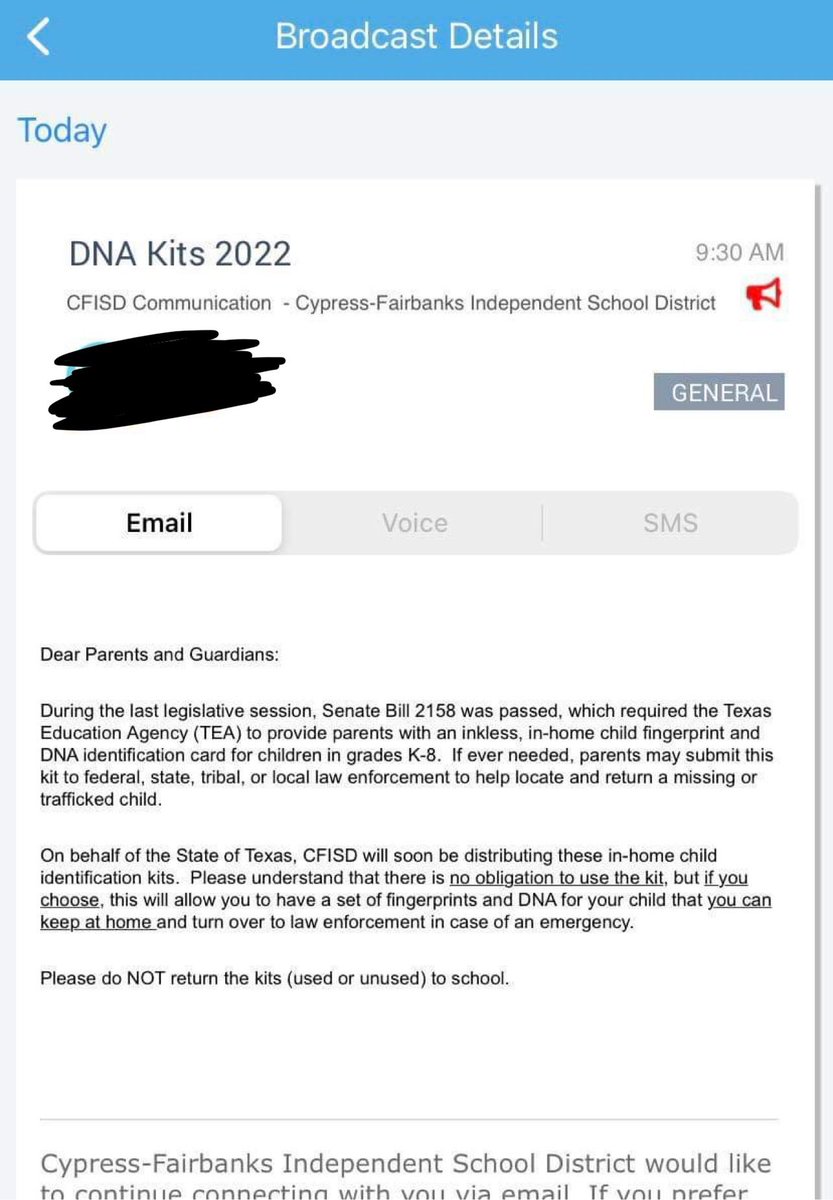 Texas school districts sent a notice to parents that districts will be providing DNA kits so that children can be identified in case of emergency. 

GOP won’t pass legislation to protect your kids from guns, but they’ll make it easier to ID their bodies.

This is America.