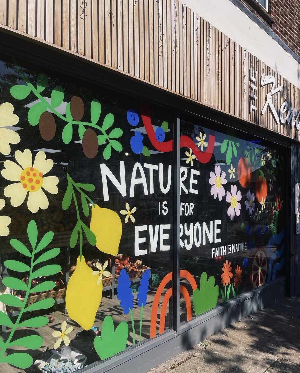 _abieverett's tweet photo. @thelaurenmarina @SVPROJECTSLDN Thanks so much for thinking of me @thelaurenmarina! @SVPROJECTSLDN  I’d looove to be considered – colourful nature themed illos are my vibe, here’s a couple of images from a series of window murals I worked on for Faith in Nature a little while ago 🌸🌻🌼🌿 https://t.co/zyDeTQxXWJ
